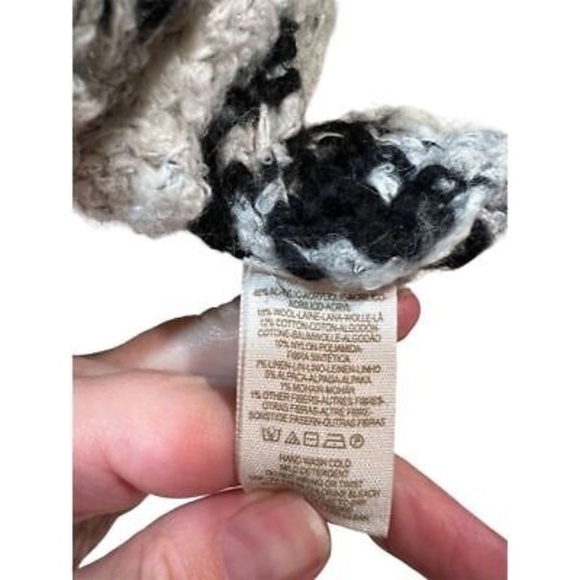 Free People Women's XS Black Chunky Knit Fair Isle Pullover Sweater - Picture 6 of 6